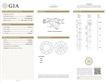 GIA 1.20 CT Round Diamond, J, SI2