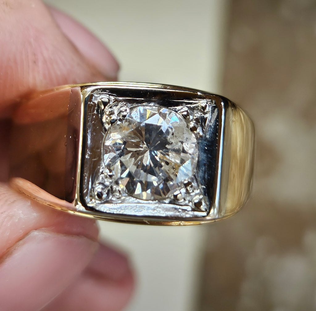 Estimated 1.60 Natural Round Brilliant Cut Diamond Ring I2 JK