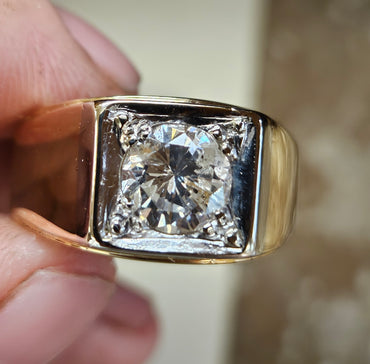 Estimated 1.60 Natural Round Brilliant Cut Diamond Ring I2 JK