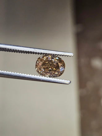 1.50 CT Oval Cut Natural Diamond, Fancy-Like Brown, SI1