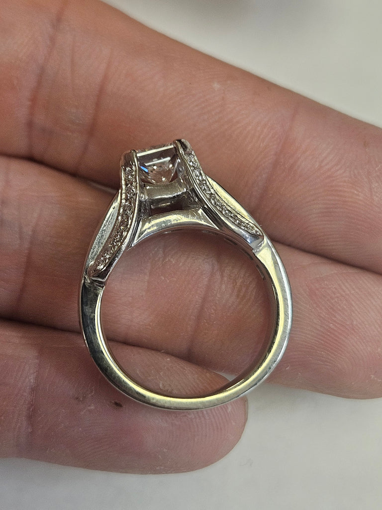 1.04 CT Natural Princess Cut Diamond Ring EGL VS1, H, 9.15 Grams 14k Gold