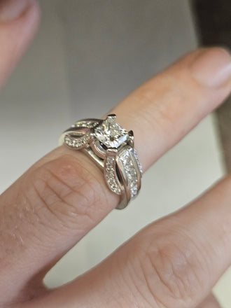 1.04 CT Natural Princess Cut Diamond Ring EGL VS1, H, 9.15 Grams 14k Gold