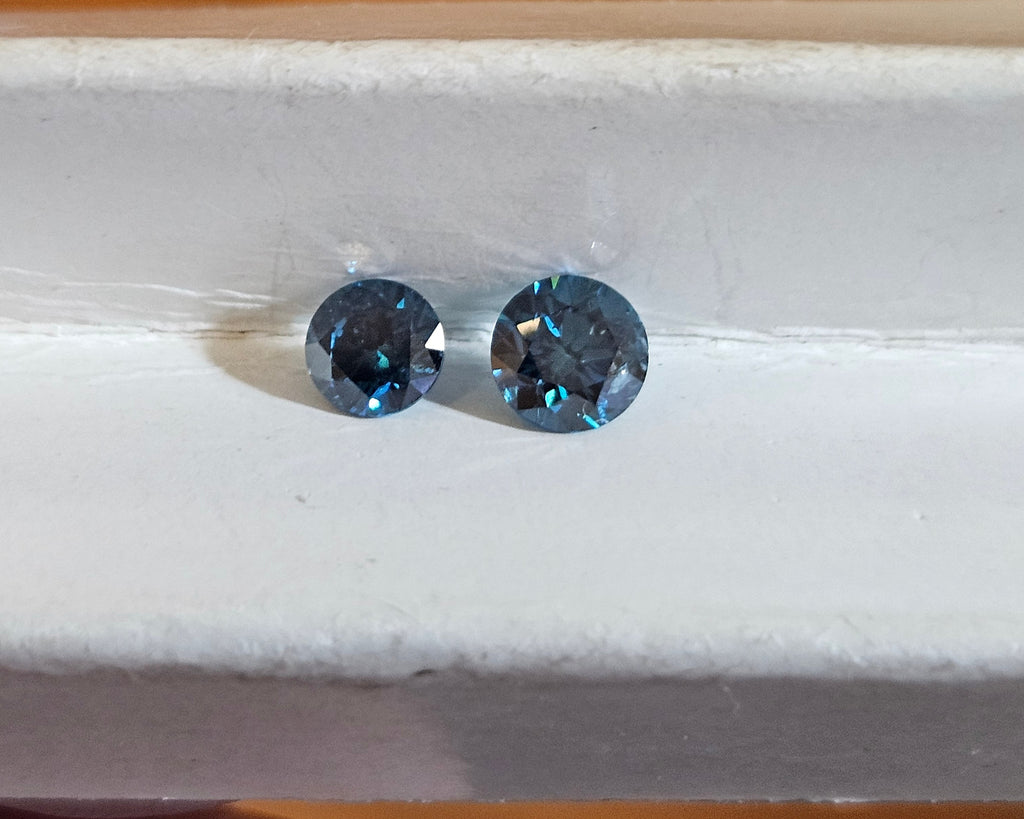 0.68 TCW Blue Treated Diamonds ( 2 Stones )