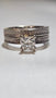 Center 1.01 CT Natural Princess Diamond Ring, H-I, SI1 (-75 + Gold)