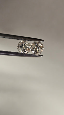 1.08 TCW J-K I2 Natural Round Brilliant Cut Matched Diamonds