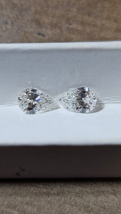 1.23CTW Natural Pear Shaped Diamond Match F-G I1