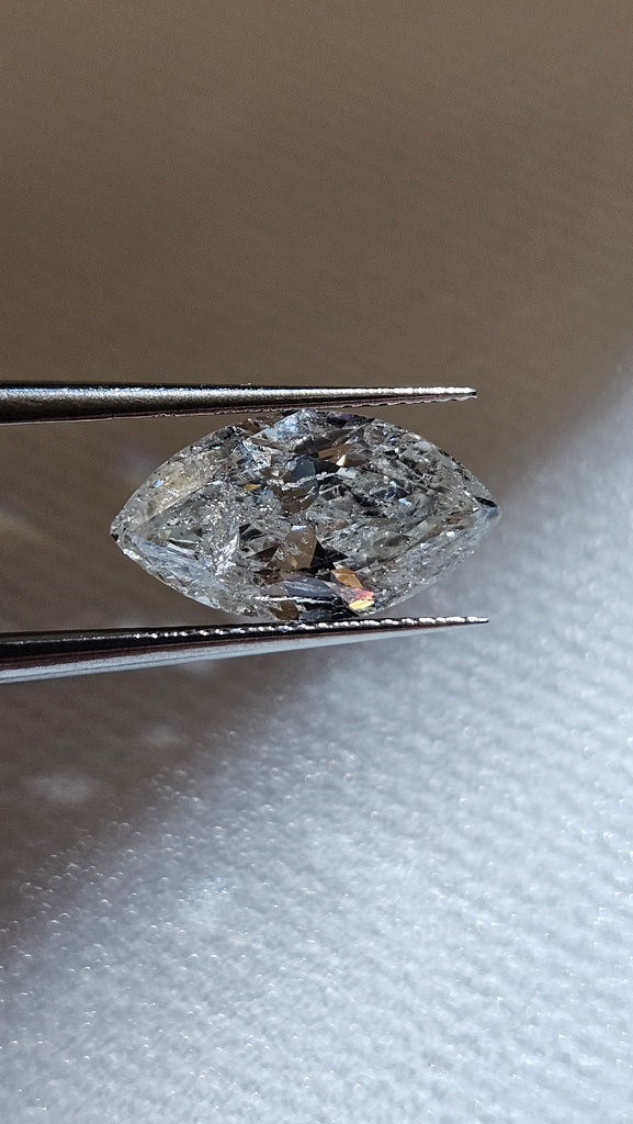 3.02 CT Natural Marquise Cut Diamond H-I I2-I3