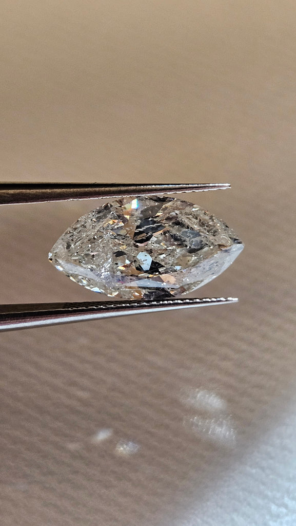 3.02 CT Natural Marquise Cut Diamond H-I I2-I3