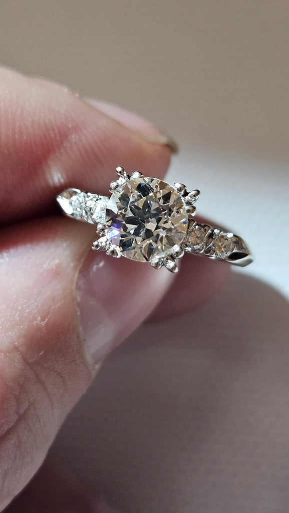EST 1.00+ Center Natural OE Cut Ring J I1 Chipped