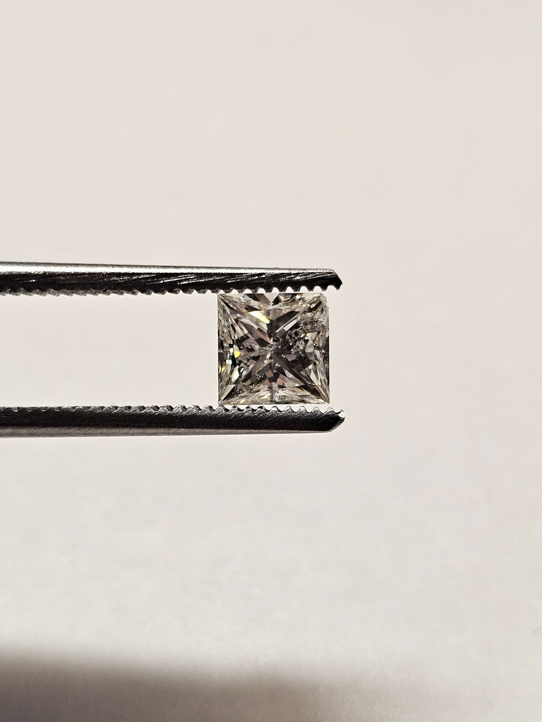 0.80 CT Natural Princess Cut J I2