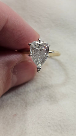 EST 1.60 CT Natural Antique Pear Ring H-I I1