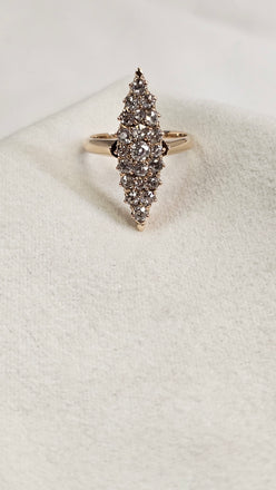 EST 1.50 CTTW Natural MQ Shaped Antique old cut Ring