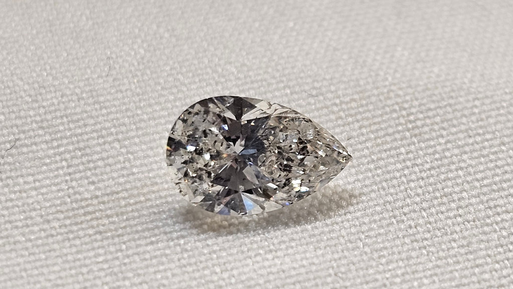 GIA 1.00 CT Natural Pear Brilliant I I2