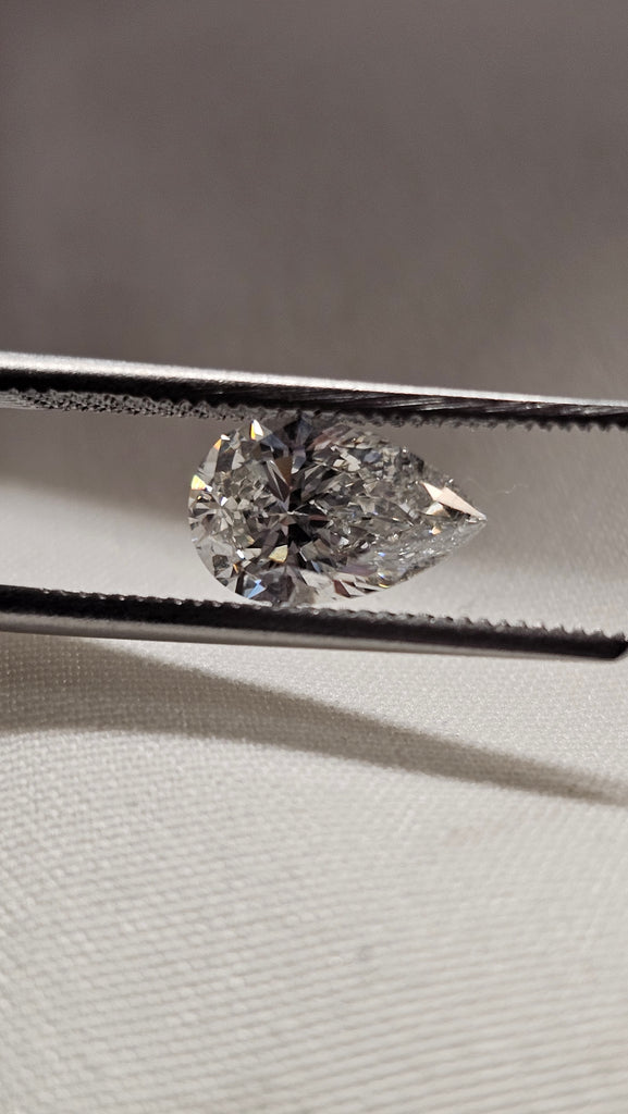 1.52 CT Pear Cut Natural Diamond G-H I1 +++