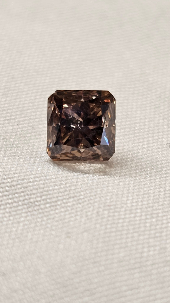1.54 CT Natural Cushion Cushion Cut Brown Treated