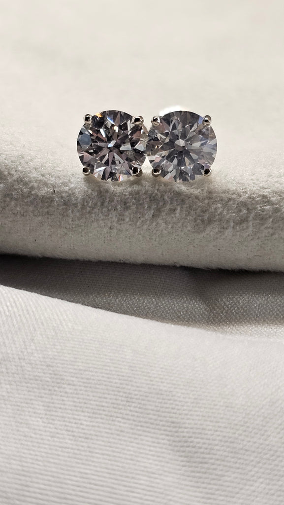 3.02 TCTW GIA Natural Diamond Stud Earrings F-G SI2-I1 Nice makes