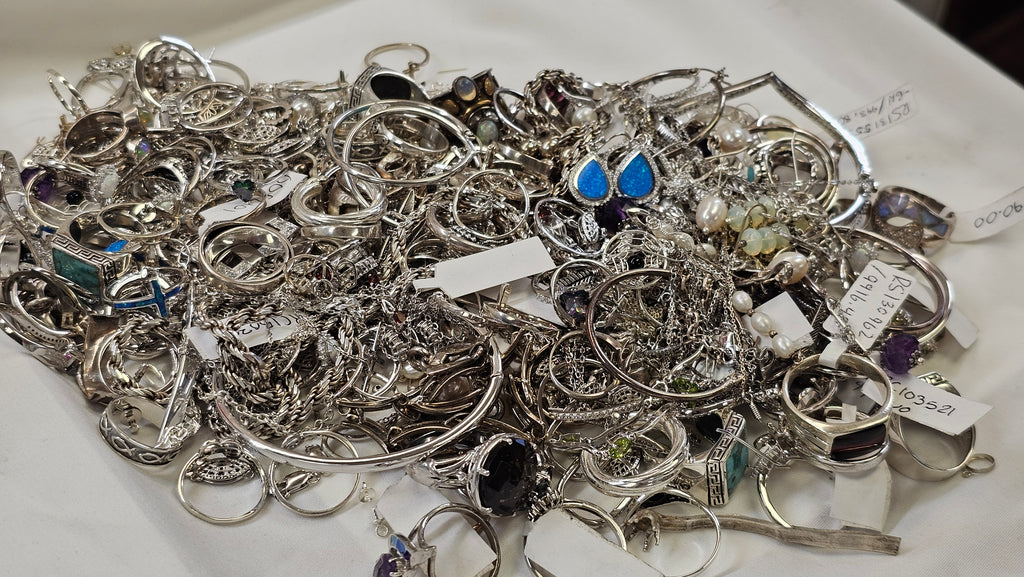 Sterling Silver Lot 866.64 Grams Useable Silver Jewelry