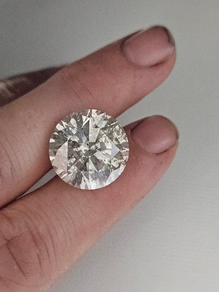 20.53 CT Round Brilliant Natural Diamond H Imperfect