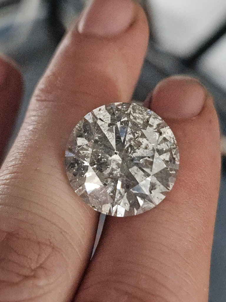 20.53 CT Round Brilliant Natural Diamond H Imperfect