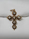 1.00 TCTW EST Single Cut Natural Diamond 18KT Yellow Gold Cross Pendant