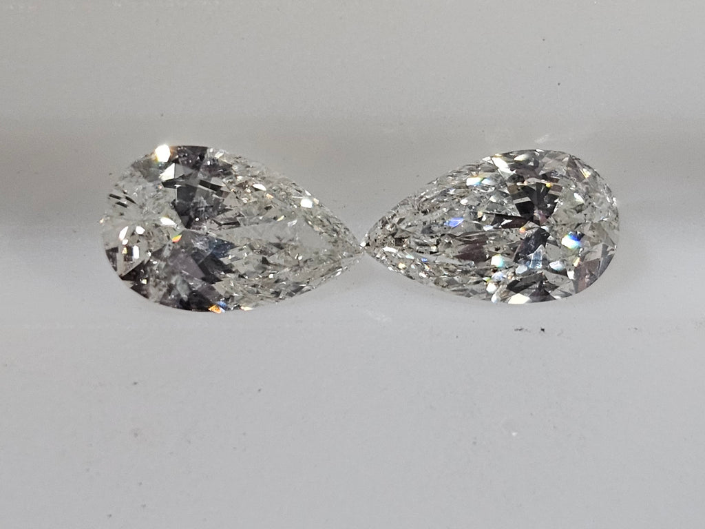 1.40 CTW IGI Pear Shaped Natural Diamond Match H-I SI2