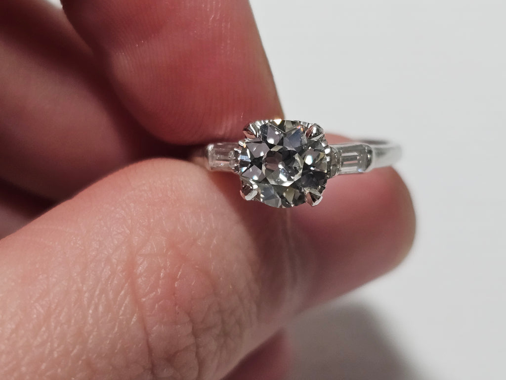 1.01 CT GIA Old European Cut Natural Diamond Ring L VS1