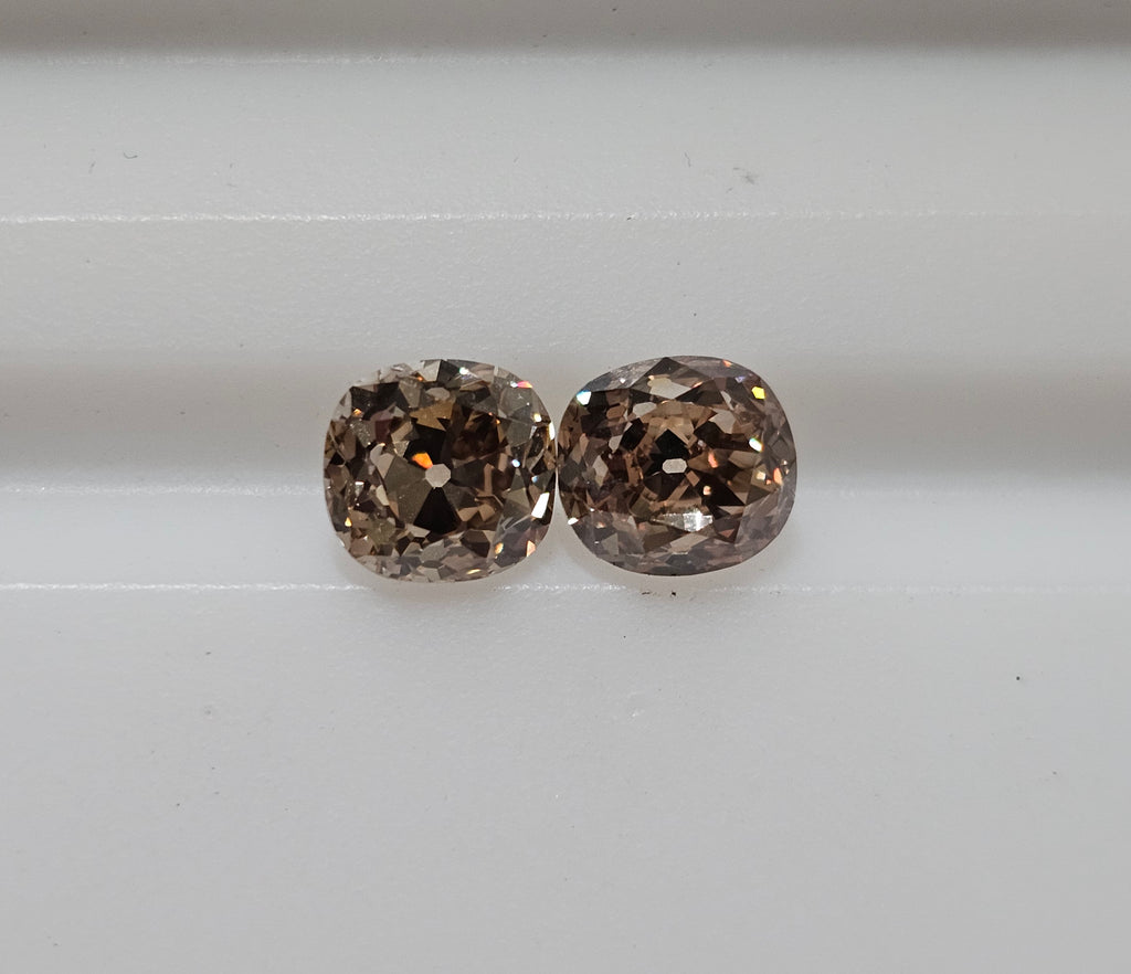 2.45 CTTW GIA Fancy Brown Natural Diamonds VVS2 Old Cut Match