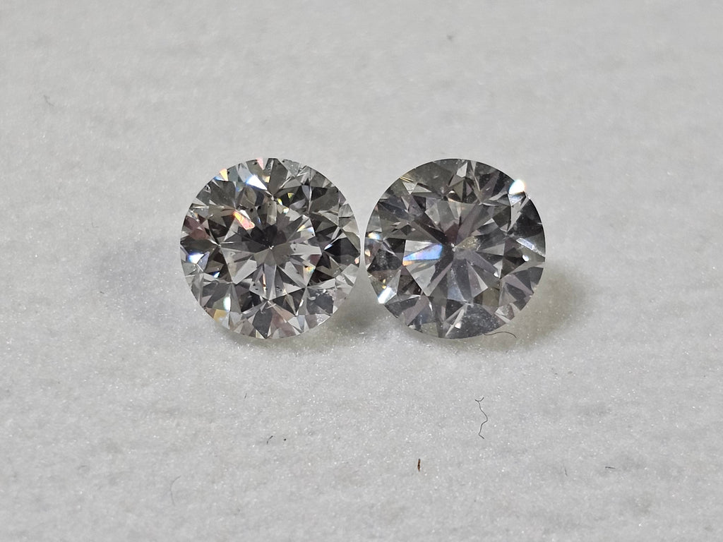 2.04 CTTW Round Brilliant Natural Diamond Matched Pair E SI2+
