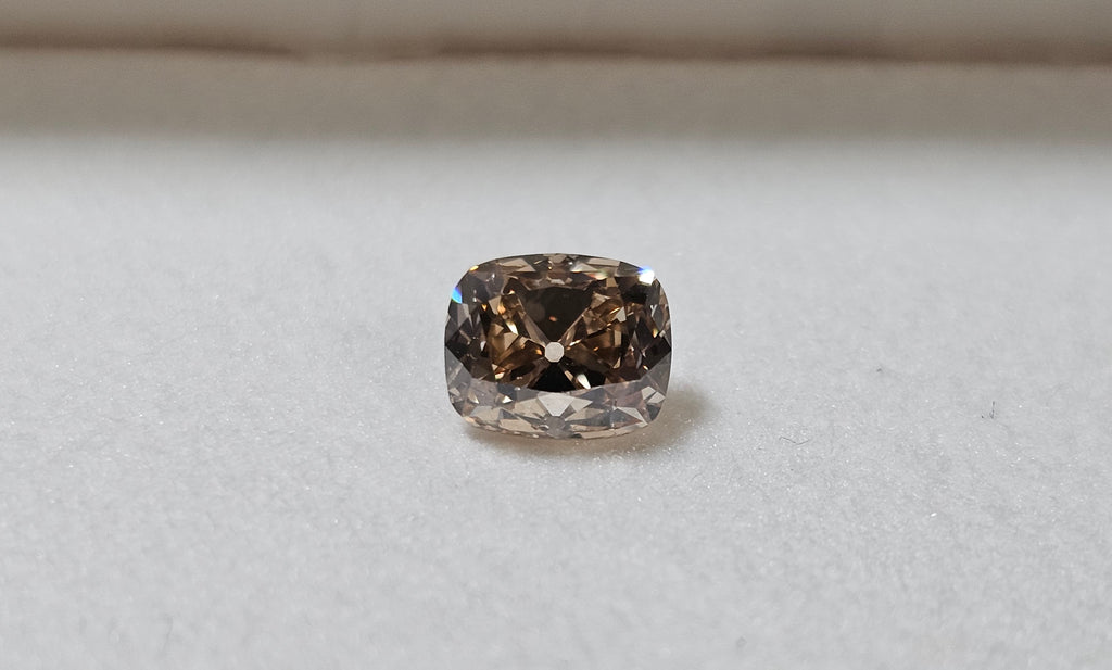 1.21 CT GIA Cushion Brilliant Natural Diamond Fancy Yellowish Brown VS2