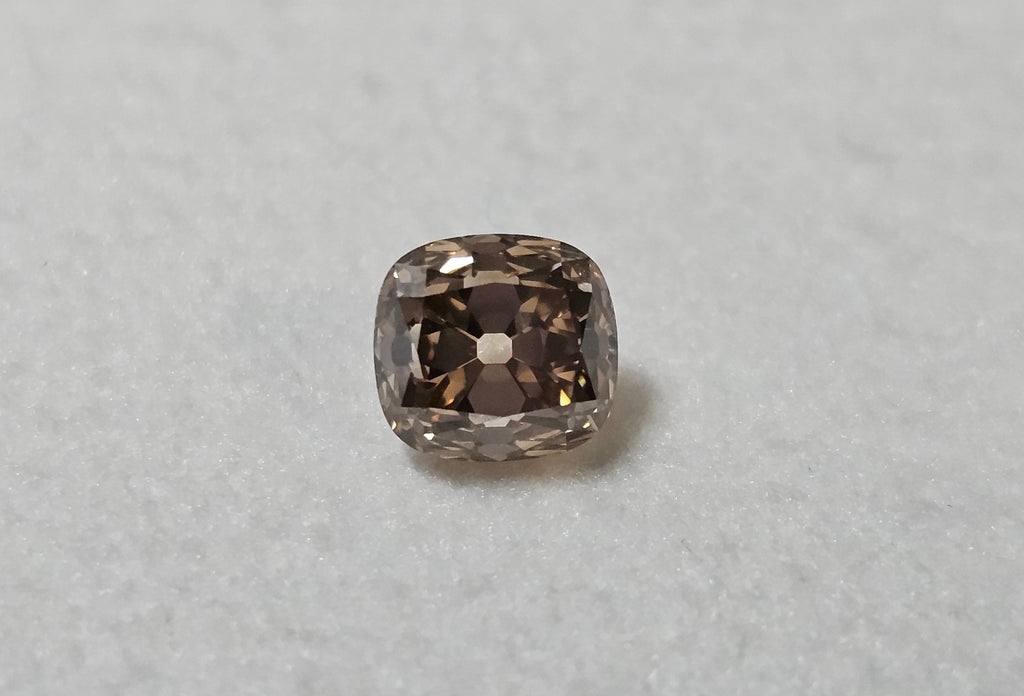 1.09 CT GIA Cushion Brilliant Natural Diamond Fancy Dark Yellowish Brown VVS2