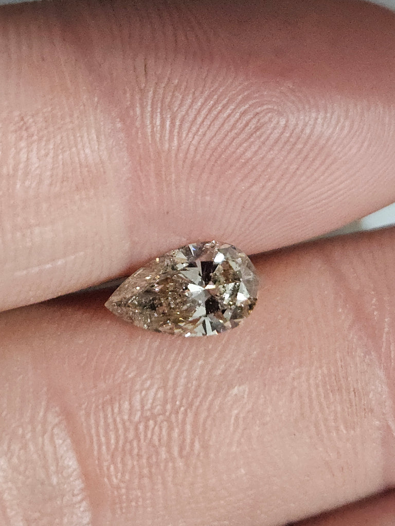 HRD 1.00 CT Natural Pear L SI2 Light Brown
