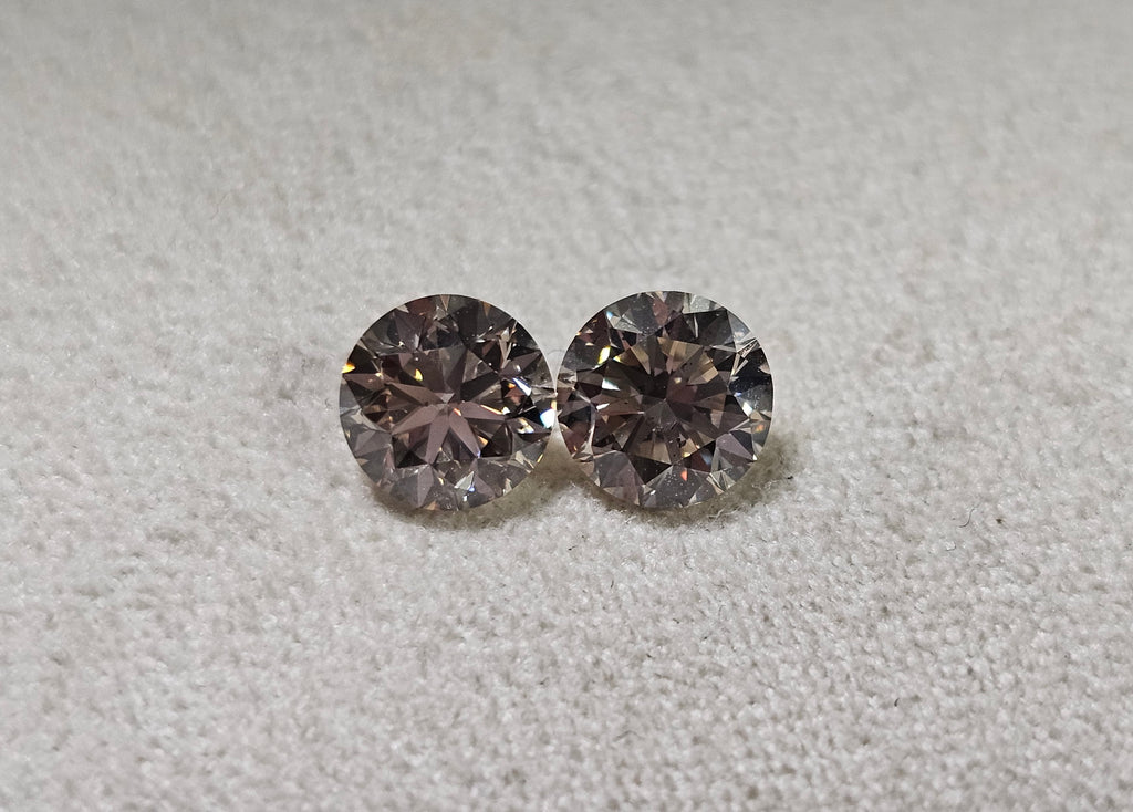 GIA 1.93CTW Natural Round Brilliant Match Q-R W-X SI2 VG EX VG Light brown