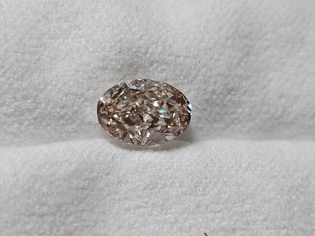 GIA 1.52 CT Natural Oval Modified Brilliant UV Light Brown  VVS2 EX VG