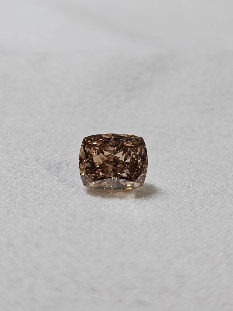 GIA 2.50 CT Natural Cushion Modified Brilliant Fancy Dark Yellowish Brown Even VS2