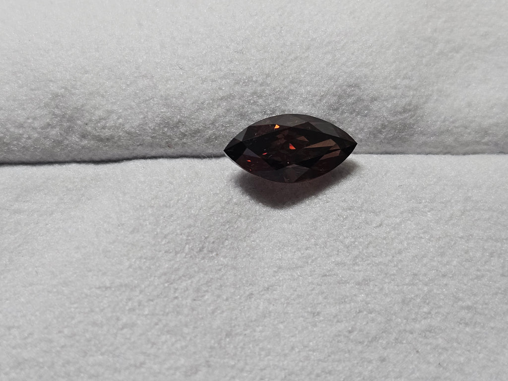 GIA 1.70 CT Natural Colored Marquise Modified Brilliant Fancy Dark Orangy Brown Even VS2