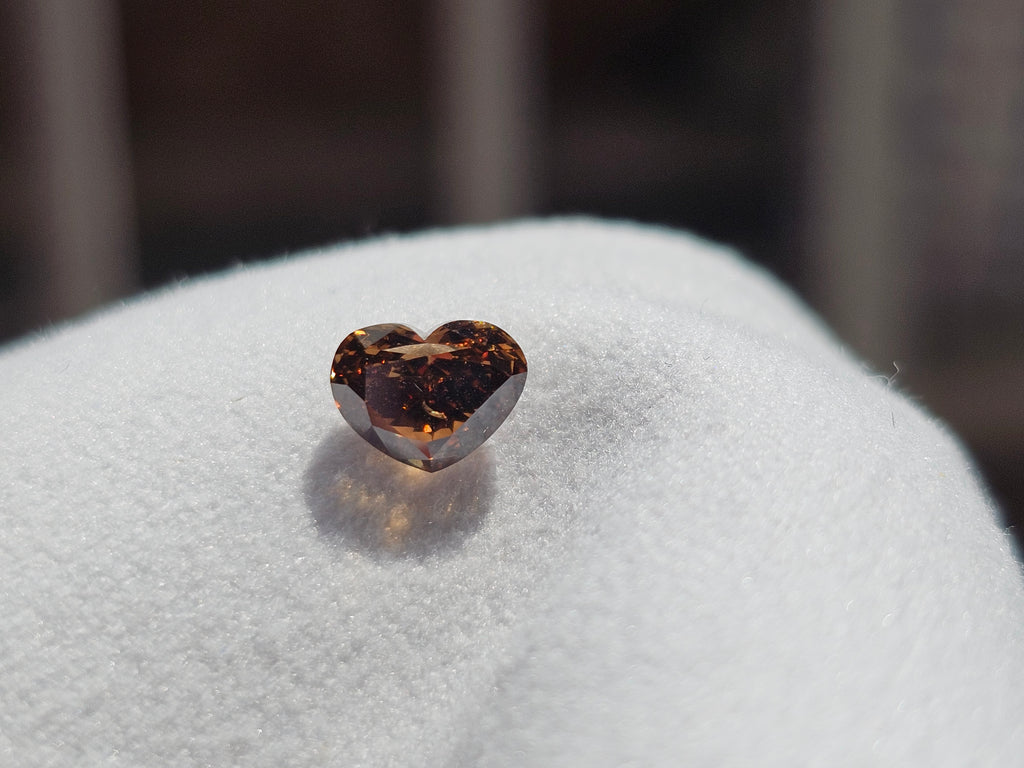 1.02 CT Natural Fancy-like Brown Imperfect Heart Cut