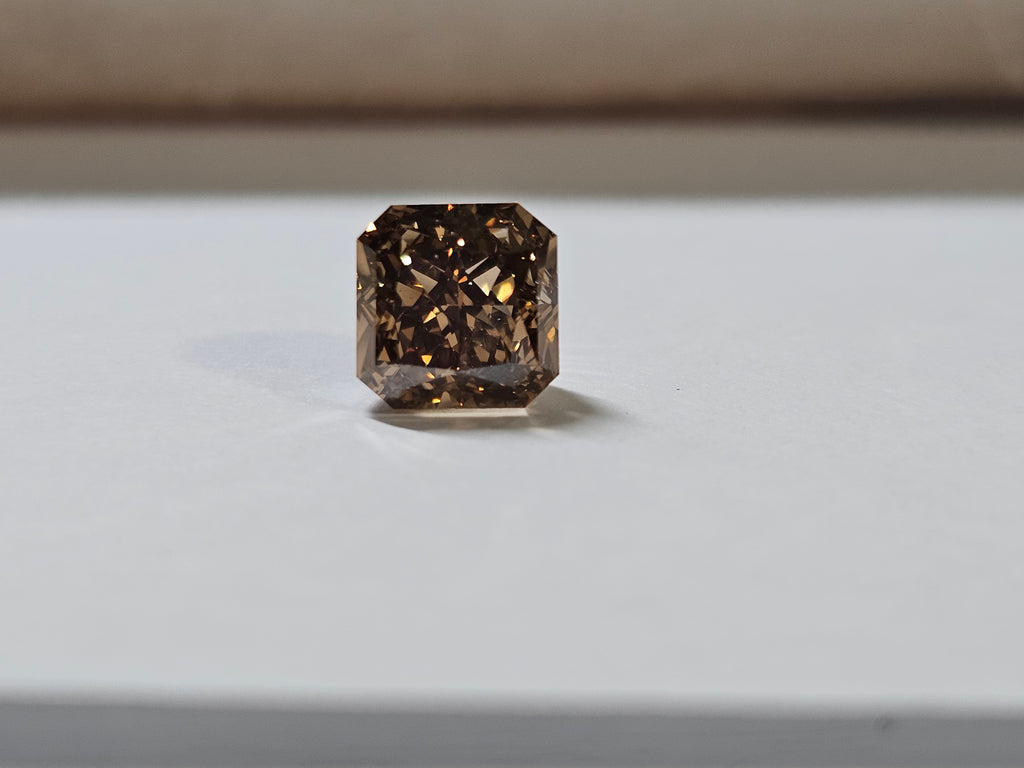 GIA 2.26 CT Natural Radiant Fancy Dark Yellowish Brown SI1 EX/VG