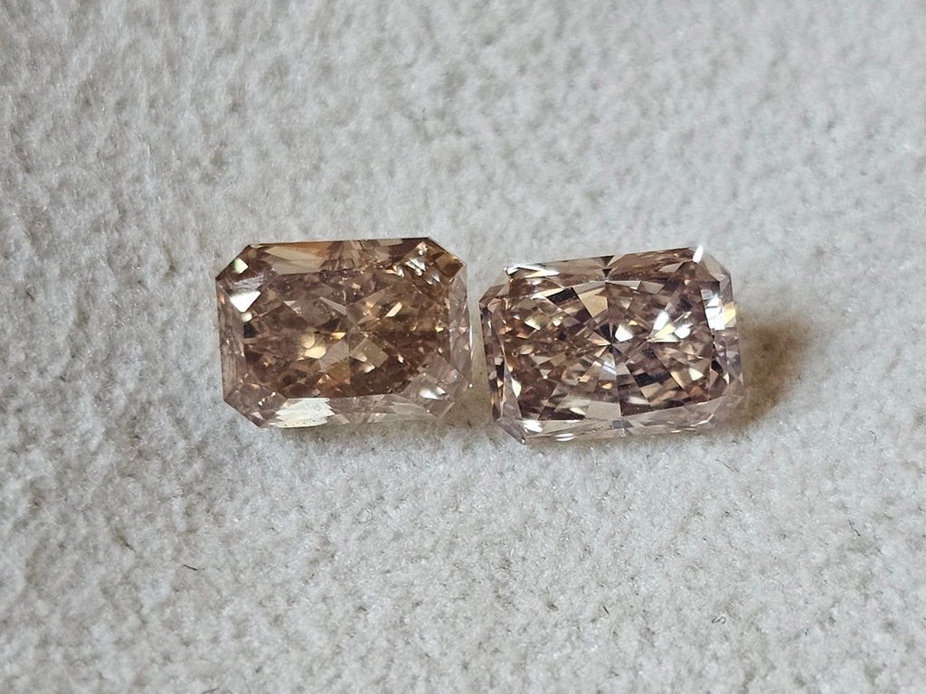 GIA 2.21 CTW Natural Radiant Match Fancy Yellowish Brown VS2-SI1