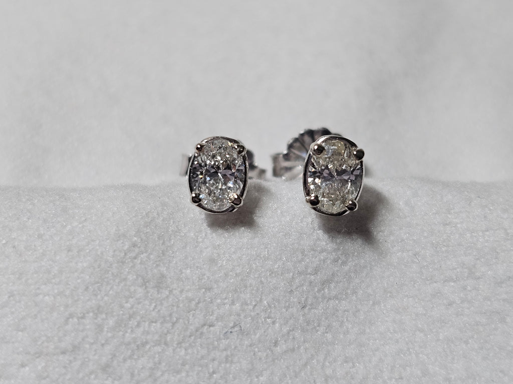 .64 CTW Oval Matched Earrings 14k .5dwt IJ SI