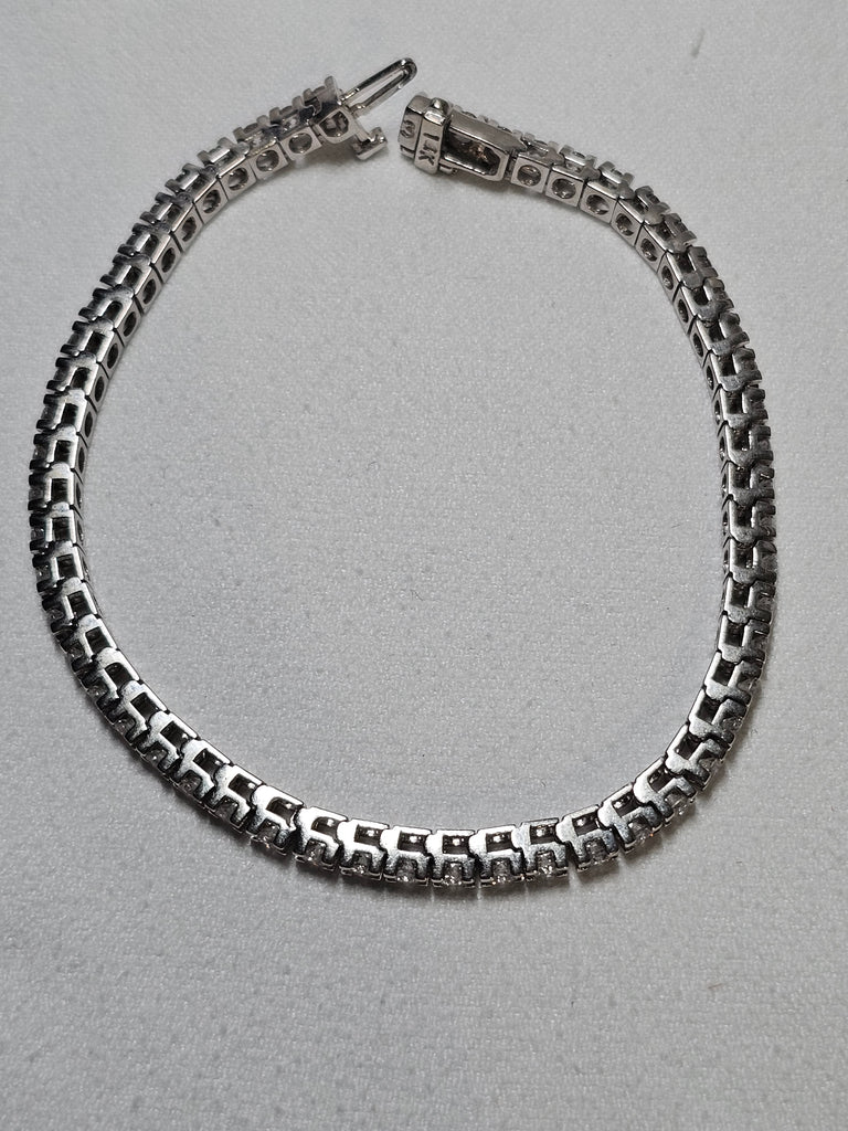 EST 3.00 CTTW Natural Round Cut Tennis Bracelet White SI2-I1+ Goods