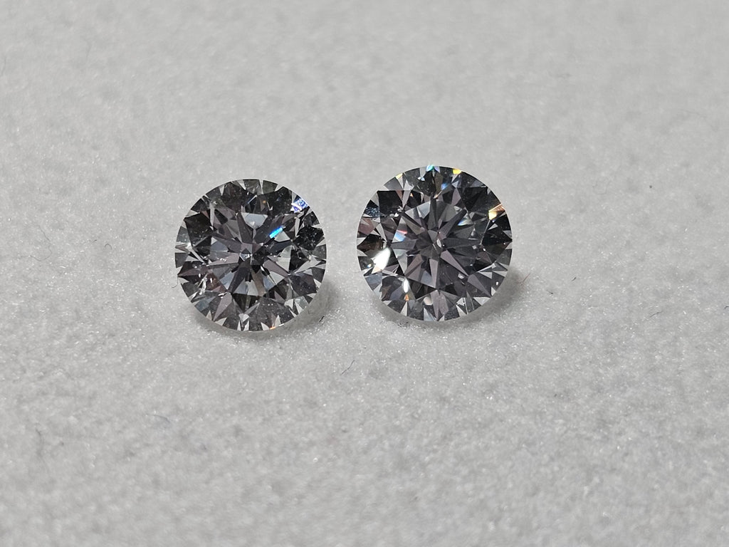 GIA 1.01 CTW Natural Round D-F SI1-SI2 Matched Pair