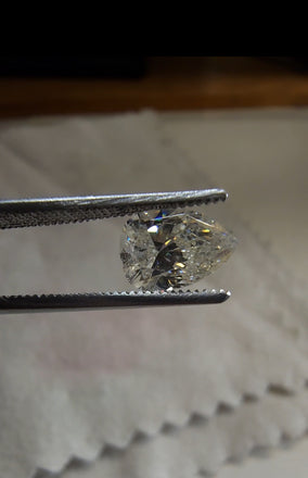 1.77 CT Natural Pear Cut Diamond Drilled KL I1