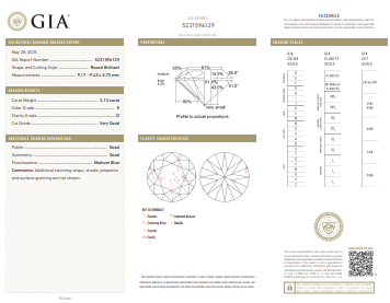 GIA 3.13 CT Round Diamond, E, I2