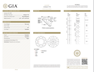 GIA 1.06 CT Natural RB J SI1 EX EX EX