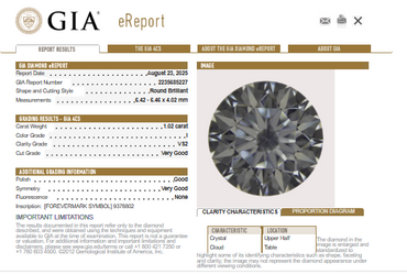 1.02 CT Natural Round Brilliant I VS2 -60
