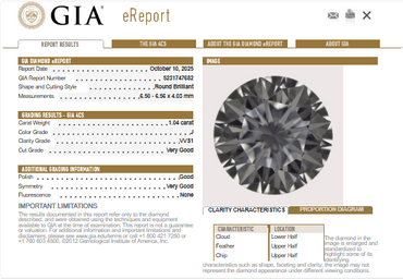 GIA 1.04 Natural Round Brilliant, J VVS1