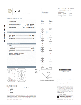 1.23 CT Natural Radiant Cut G SI2