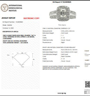 EST 0.60 CT Emerald Center I-J I1-I2 IGI standards