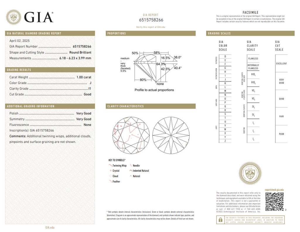 GIA 2.00 CTW Natural RB Match I-J SI2-I1