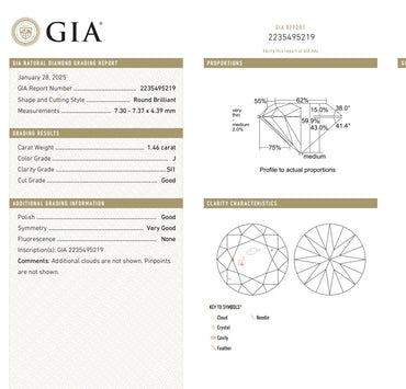 GIA 1.46 RB J, SI1 Natural Diamond